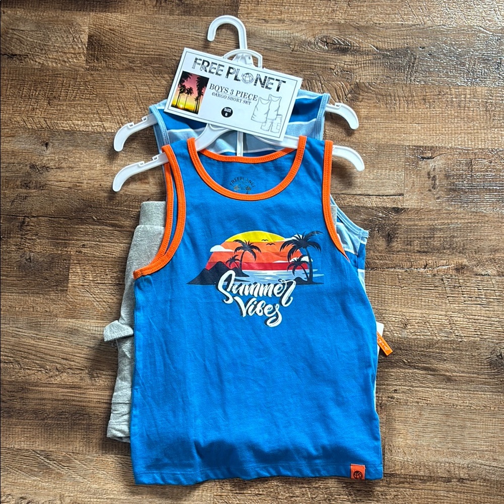 Free Planet Boys' 3 Piece Cargo Short Set